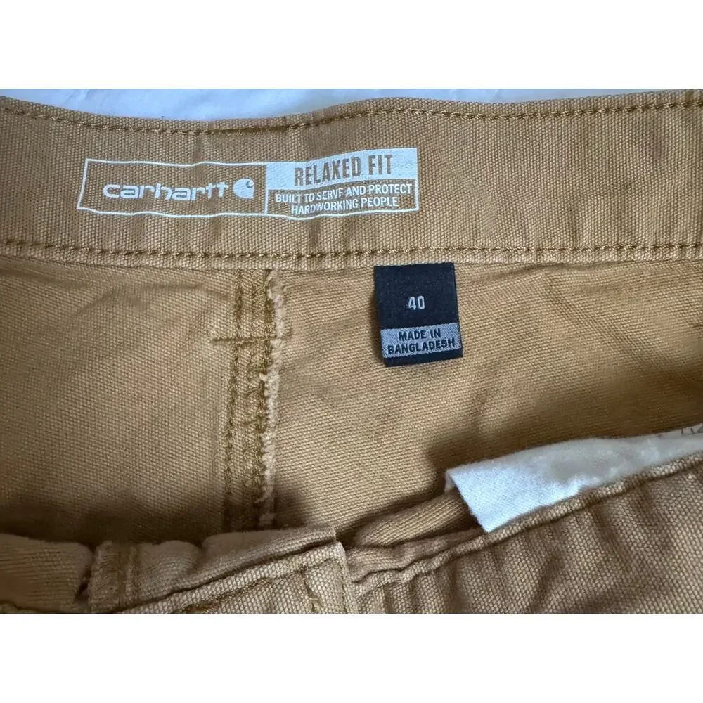 Carhartt Relaxed Fit Shorts Men's Size 40 Tan Khaki Mid Length